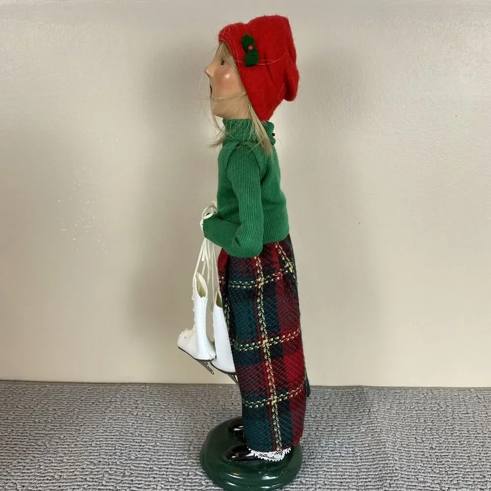 VTG 1998 Byers Choice Carolers Signed Limited Edition 13” Holding Ice Skates HTF